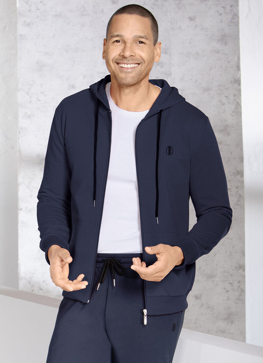 Freizeitanzüge - Kapuzenjacke, in Größe 3XL (64/66) bis XXL (60/62), in Farbe MARINE Ansicht 1