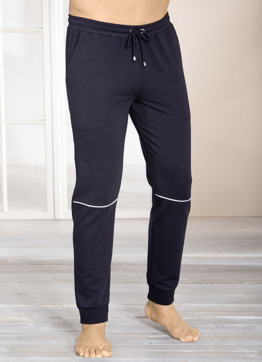 Vrijetijdbroeken  - Broek met decoratieve biezen, in Größe 024 bis 062, in Farbe MARINE Ansicht 1