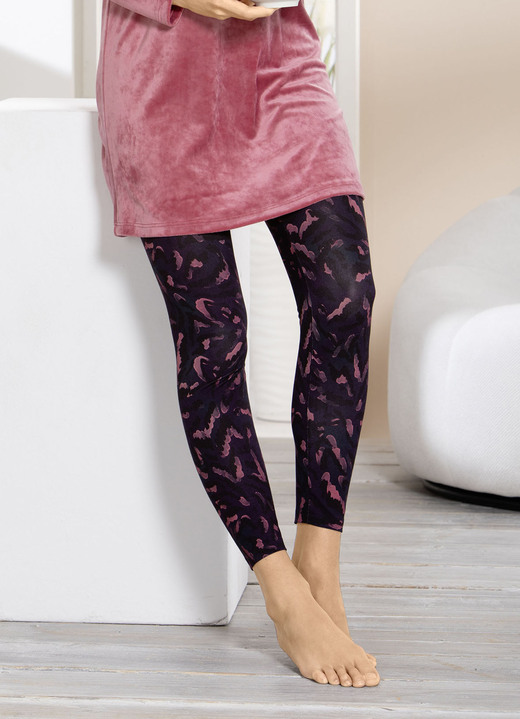 Homewear & vrijetijdsmode - Legging van topkwaliteit, in Größe 036 bis 054, in Farbe AZALEE-BUNT Ansicht 1