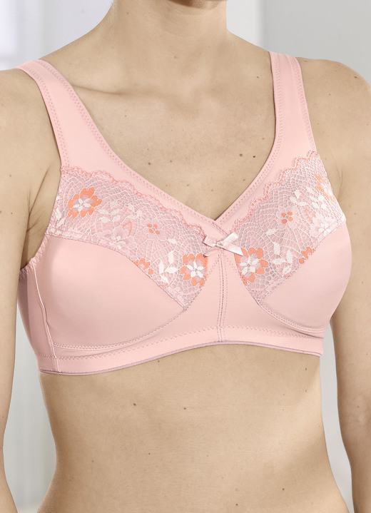 BH zonder beugel - BH met harmonieus elastisch kant, in Größe 080 bis 105, in Cup C, in Farbe OUD ROZE Ansicht 1