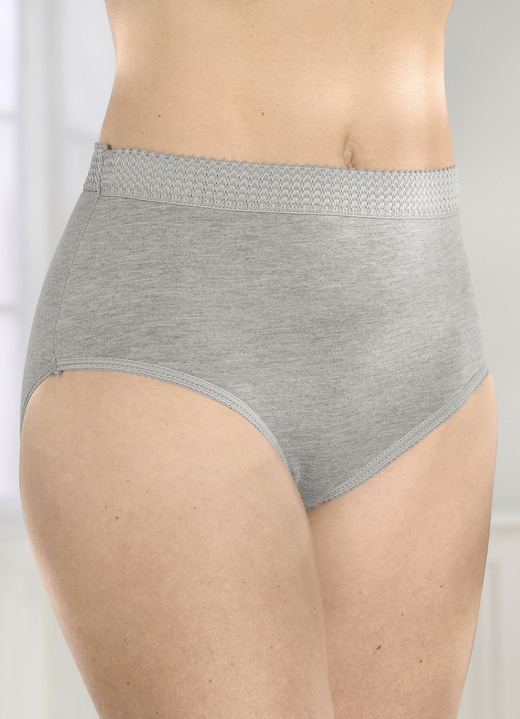Slips - Sechserpack Slips, in Größe 038 bis 056, in Farbe 2X GRAU MELIERT, 2X WEISS, 2X SCHWARZ Ansicht 1