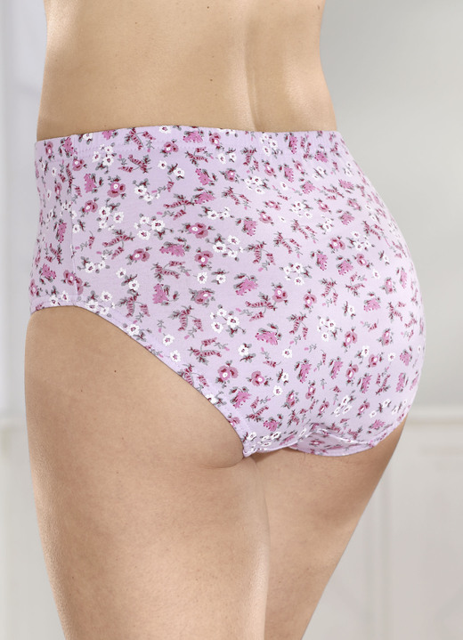 Slips - Verpakking met vier slips met bloemetjesdessin, in Größe 038 bis 056, in Farbe LILAC-ROSE-KLEURIG Ansicht 1