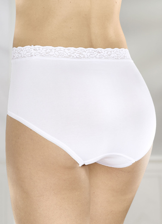 Slips - Speidel set van drie slips met elastische kanten tailleband, in Größe 040 bis 050, in Farbe WEISS Ansicht 1