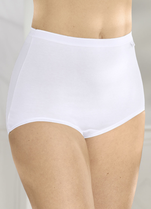 Slips - Verpakking met vijf slips met elastische boorden, in Größe 040 bis 058, in Farbe WIT Ansicht 1