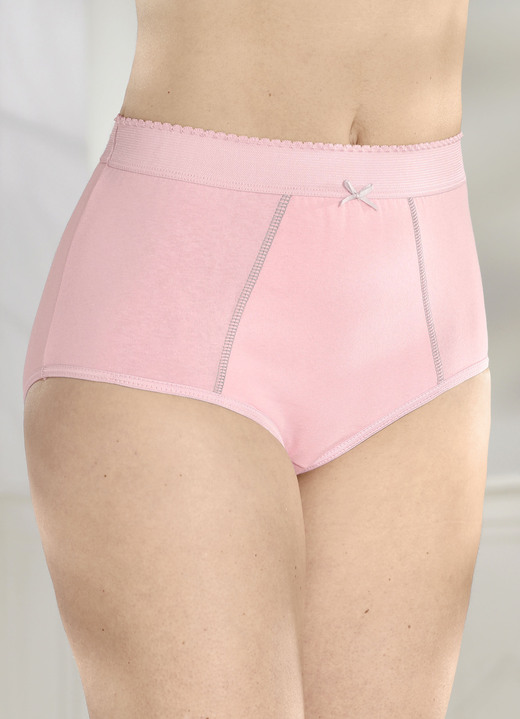 Slips - Set van vier corrigerende slips met buikversteviging, in Größe 038 bis 056, in Farbe 2X ROZE, 2X MOEDERGRIJS Ansicht 1
