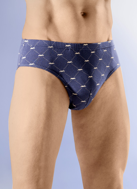 Slips & onderbroeken - Set van vier slips met all-over print, in Größe 005 bis 011, in Farbe 2X MARIENE CRÈME, 2X ZWARTE CRÈME Ansicht 1
