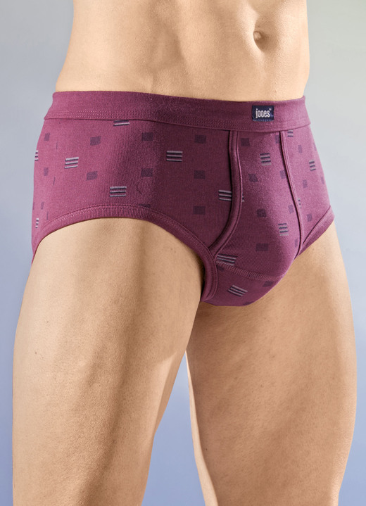 Slips & Unterhosen - Viererpack Slips, in Größe 005 bis 014, in Farbe 2X RUBINROT-BUNT, 2X HELLGRAU-BUNT Ansicht 1