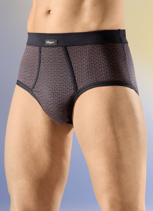 Slips & Unterhosen - Viererpack Slips, in Größe 005 bis 011, in Farbe 2X SCHWARZ-TERRAKOTTA, 2X SCHWARZ-WEISS Ansicht 1
