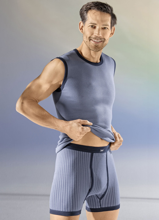 Unterhemden - Dreierpack Muskelshirts, in Größe 005 bis 011, in Farbe 2X INDIGO-MARINE, 1X MARINE-INDIGO Ansicht 1