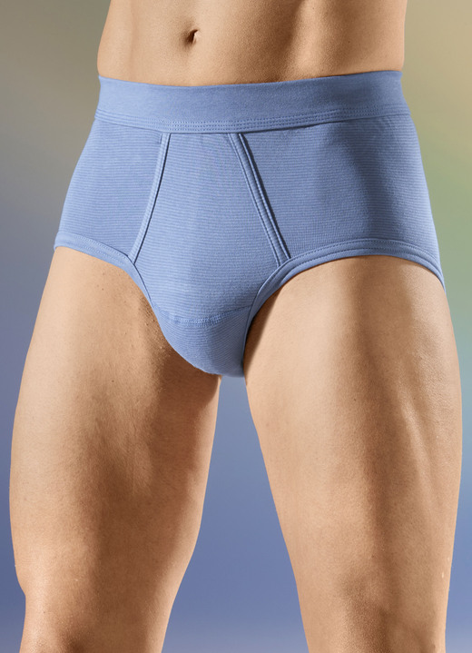 Slips & Unterhosen - Viererpack Slips, in Größe 005 bis 012, in Farbe 2X JEANSBLAU MELIERT, 2X ANTHRAZIT MELIERT Ansicht 1