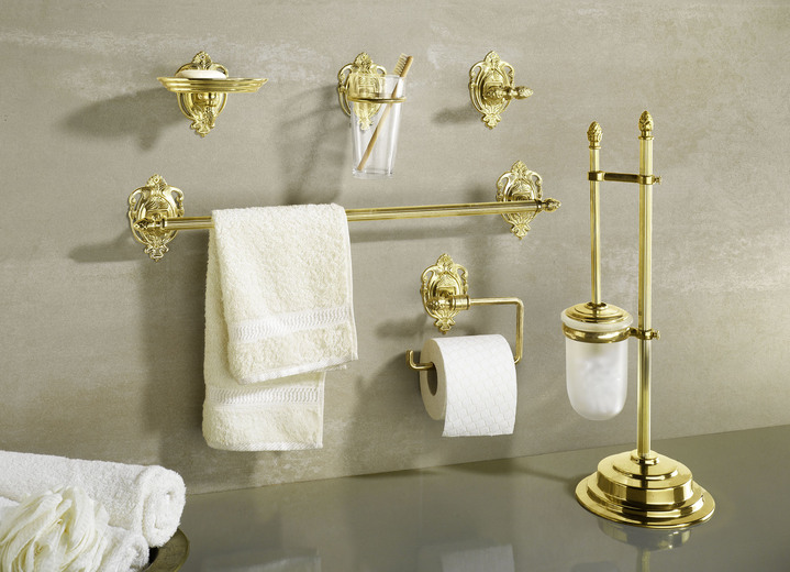 Badezimmeraccessoires - Seifenschale mit Halter, in Farbe MESSING, in Ausführung Toilettenpapierhalter Ansicht 1