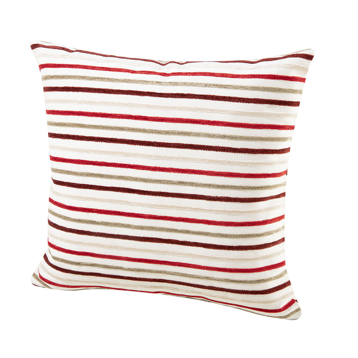 Decoratiekussens & slopen - Kussenhoes met strepenmotief, in Größe 105 (40 x 40 cm) bis 110 (50 x 50 cm), in Farbe BORDEAUX Ansicht 1