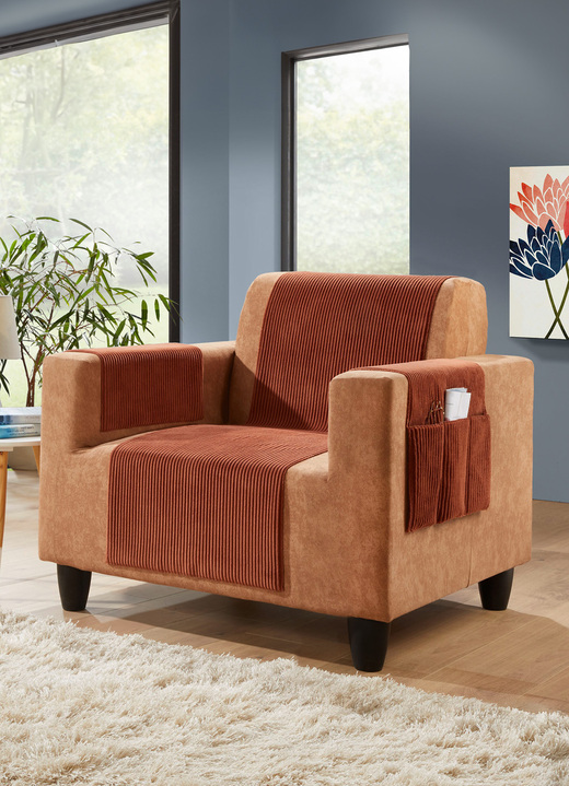 Grand foulards - Woonaccessoires met antislipcoating, in Größe 101 (fauteuilbeschermer, 50 x 140 cm) bis 924 (kussensloop, 40 x 80 cm), in Farbe TERRA Ansicht 1