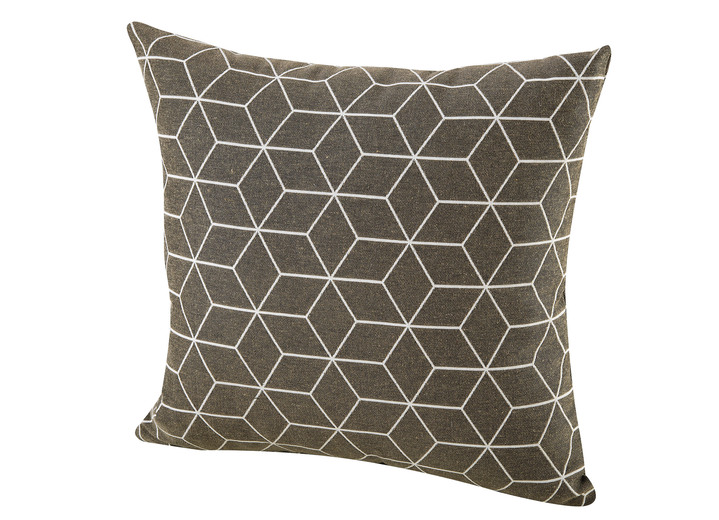 Decoratiekussens & slopen - Moderne kussenhoezen in jacquardkwaliteit, in Größe 105 (40 x 40 cm) bis 110 (50 x 50 cm), in Farbe TAUPE Ansicht 1