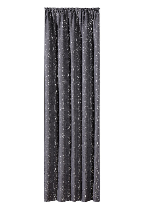 Modern - Dekoschal, in Größe 365 (H145xB135 cm) bis 456 (H245xB135 cm), in Farbe GRAU-SILBER, in Ausführung Mit Universalschienenband Ansicht 1