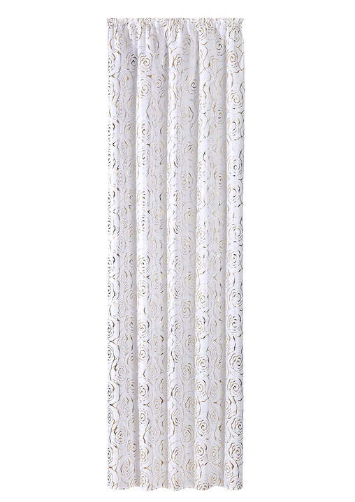 Modern - Dekoschal, in Größe 365 (H145xB135 cm) bis 456 (H245xB135 cm), in Farbe WEISS-GOLD, in Ausführung Mit Universalschienenband Ansicht 1