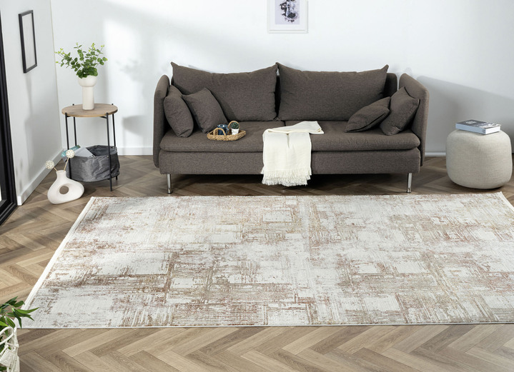 Modern - Bruggen en tapijten met een rugmateriaal van puur katoen, in Größe 113 (vloerkleed, 80 x 150 cm) bis 284 (tapijt, 200x290 cm), in Farbe NATUREL Ansicht 1