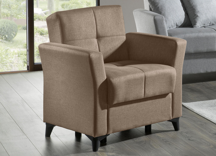 Moderne Möbel - Polstergruppe, 2-teilig, in Farbe BEIGE, in Ausführung Sessel Ansicht 1