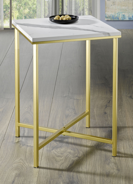 Beistelltische - Beistelltisch, in Farbe GOLD-MARMOROPTIK, in Ausführung Eckig Ansicht 1