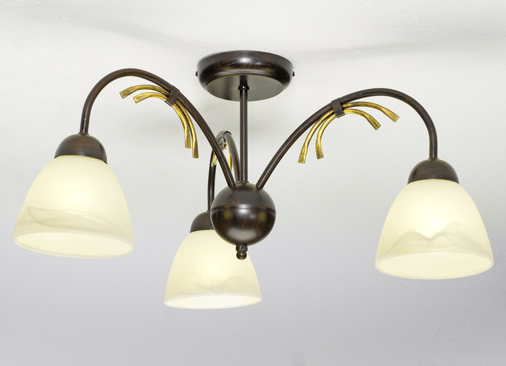 Deckenleuchten - Deckenleuchte, 5-flammig, in Farbe SCHWARZ-ROST-GOLD, in Ausführung 3-flammig Ansicht 1