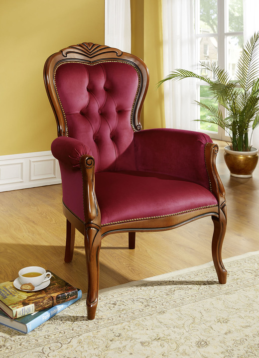 Stijlmeubels - Geweldige fauteuil met binnenvering, in Farbe NUSSB.-BORD. Ansicht 1