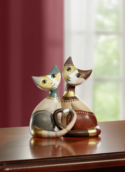 - Mira e Mio kattenpaar gemaakt van hoogwaardig bisque porselein, in Farbe MEERKLEURIG