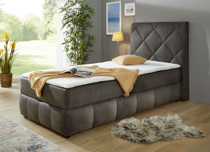 Boxspring - Boxspringbed met bedbox en topper, in Farbe ANTRACIET Ansicht 1
