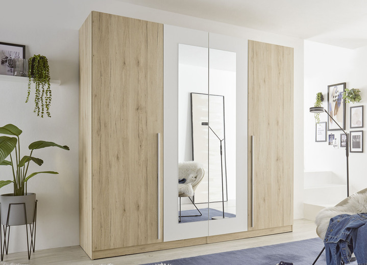 Schlafzimmerschränke - Kleiderschrank, in Farbe SAN REMO EICHE-WEISS Ansicht 1