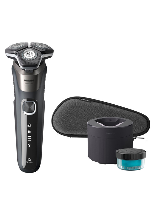 Scheer- & trimapparaten - Philips scheerapparaat S5887/50 Series 5000 draadloos/netscheerapparaat, in Farbe BLAU-GRAU