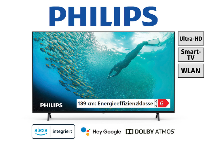 TV - Philips PUS7009/12 4K Ultra HD LED-tv, in Farbe ZWART Ansicht 1