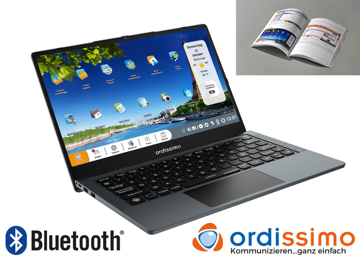 Computers & elektronica - Ordissimo Agathe 4-laptop met eenvoudig te gebruiken besturingssysteem, in Farbe GRAU Ansicht 1
