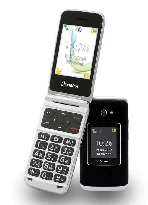 Mobiele telefoon - Olympia VITUS 4G klaptelefoon met grote knoppen, in Farbe SCHWARZ Ansicht 1