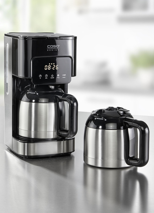 Koffie- & thee - CASO koffiemachine met 2 dubbelwandige thermoskannen, in Farbe ZWART-ZILVER