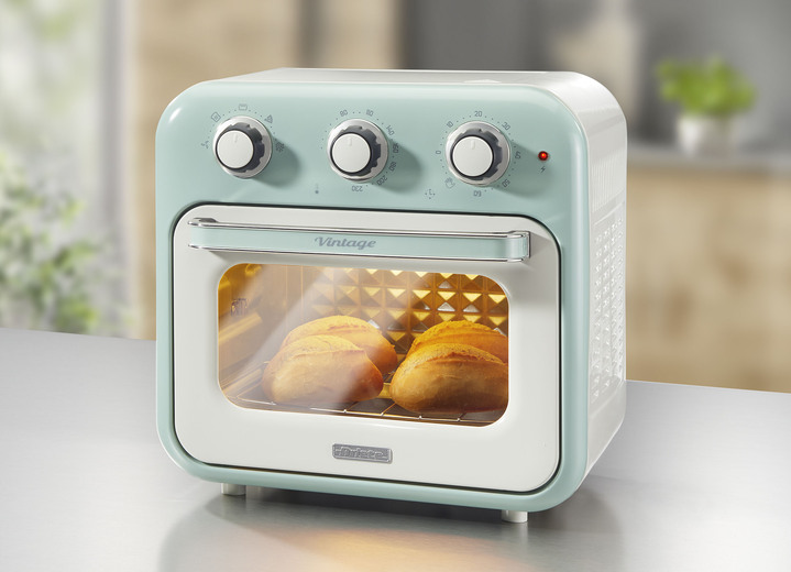 Koken & grillen - Ariete 2-in-1 heteluchtoven in vintage design, in Farbe GROEN Ansicht 1