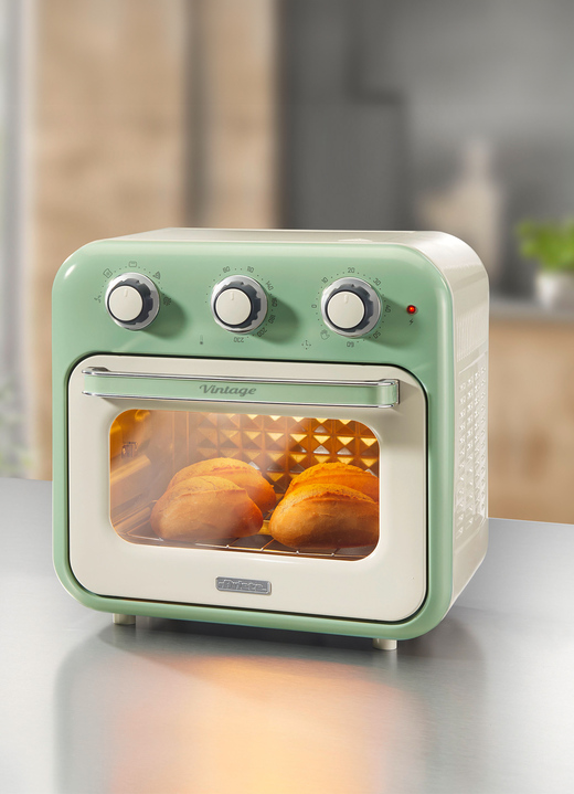 Koken & grillen - Ariete 2-in-1 heteluchtoven in vintage design, in Farbe GRÜN Ansicht 1