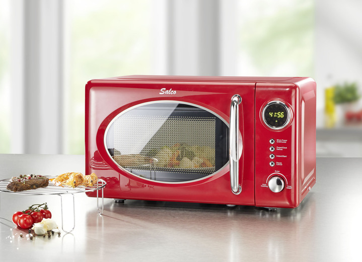 Küchengeräte - Retro-Mikrowelle, in Farbe ROT Ansicht 1