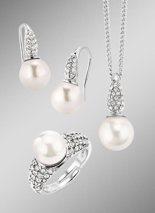 Schmucksets - Schmuckset, 3-tlg., in Größe L bis S, in Farbe WEISS Ansicht 1