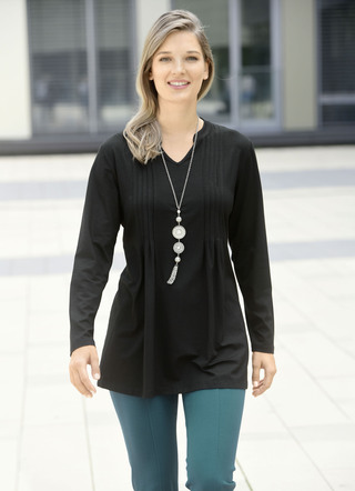 Shirt met opstaande kraag in 2 kleuren