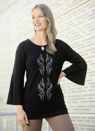 Shirt met decoratieve halslijn