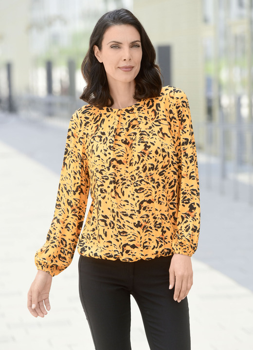 Tunieken - Blouse Tunieken - Blouse, in Größe 036 bis 052, in Farbe GELB-SCHWARZ-MANGO-BUNT