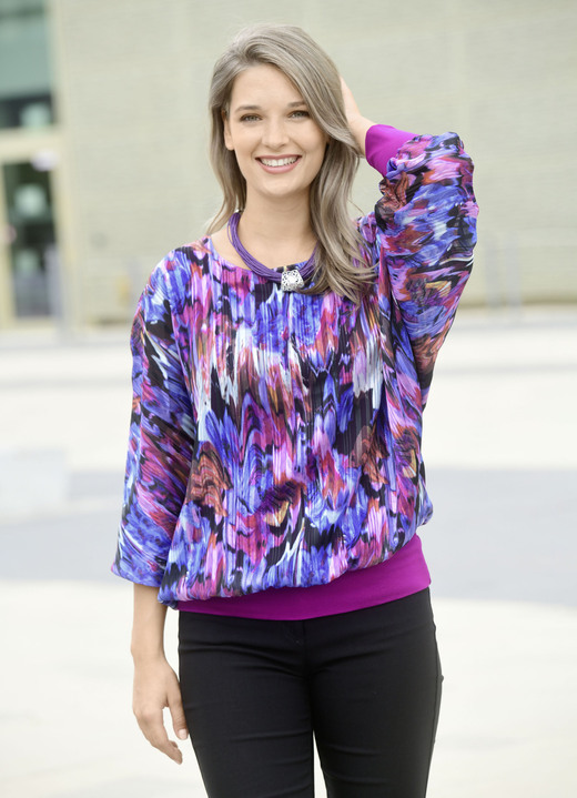 Tunieken - Blouse Tunieken - Blouse, in Größe 036 bis 052, in Farbe PAARS-FUCHSIA-WIT-KLEURIG