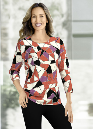 Shirt met felgekleurde all-over print