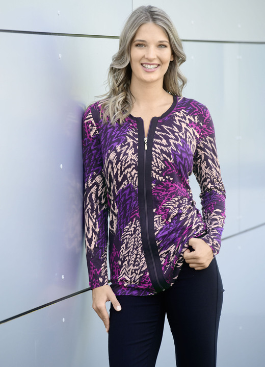 Shirtjacken - Shirtjacke, in Größe 038 bis 054, in Farbe LILA-FUCHSIA-ALTROSÉ Ansicht 1