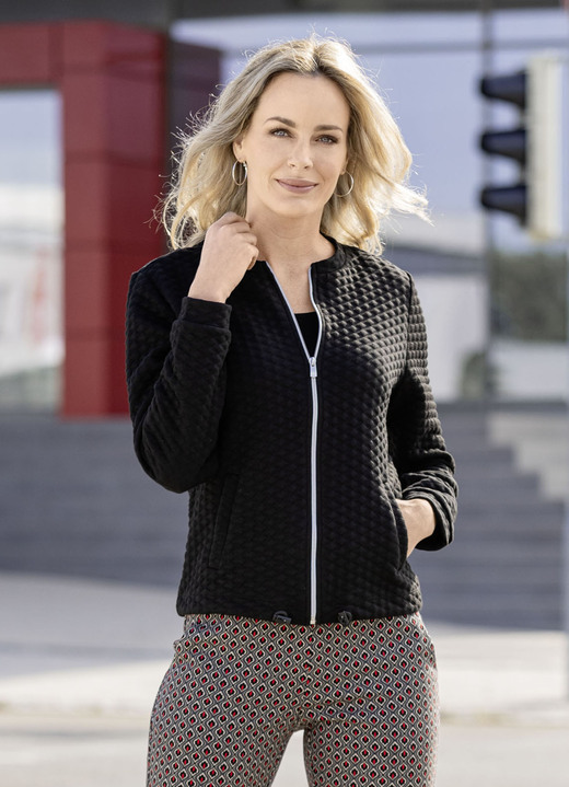 Blouses - Blousejasje met opstaande kraag Blouses - Blousejasje met opstaande kraag, in Größe 034 bis 050, in Farbe ZWART