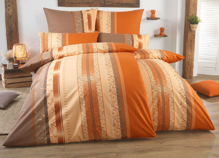 Bettwäschegarnituren - Bettwäsche-Garnitur, in Größe 111 (40/80 cm + 135/200 cm) bis 115 (80/80 cm + 155/220 cm), in Farbe TERRA Ansicht 1