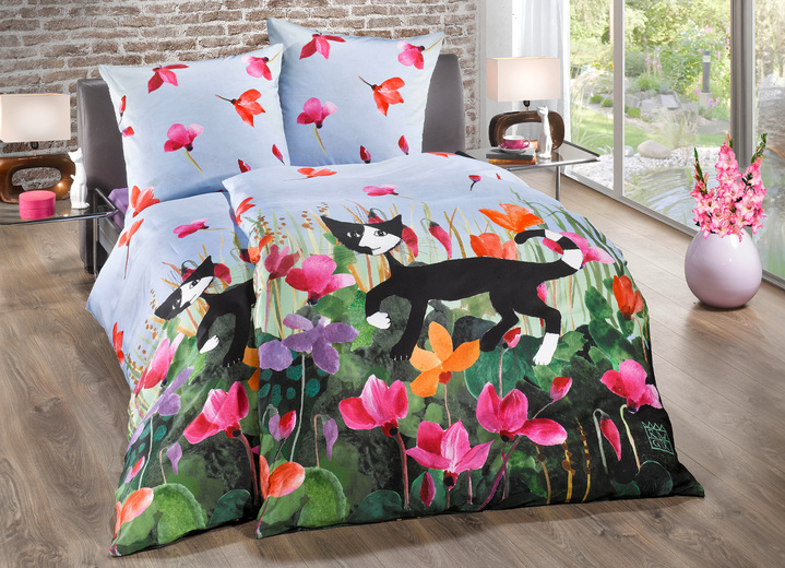 Beddengoed - Fijn vlas beddengoedset met ritssluiting, in Größe 112 (80/80 cm + 135/200 cm) bis 115 (80/80 cm + 155/220 cm), in Farbe BUNT Ansicht 1