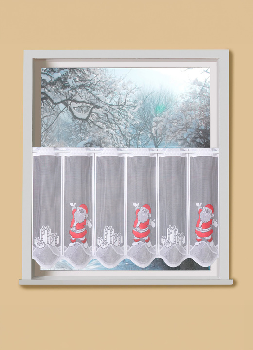 Korte gordijnen - Korte poort, in Größe 842 (H50xB 84 cm) bis 878 (H50xB168 cm), in Farbe WIT ROOD