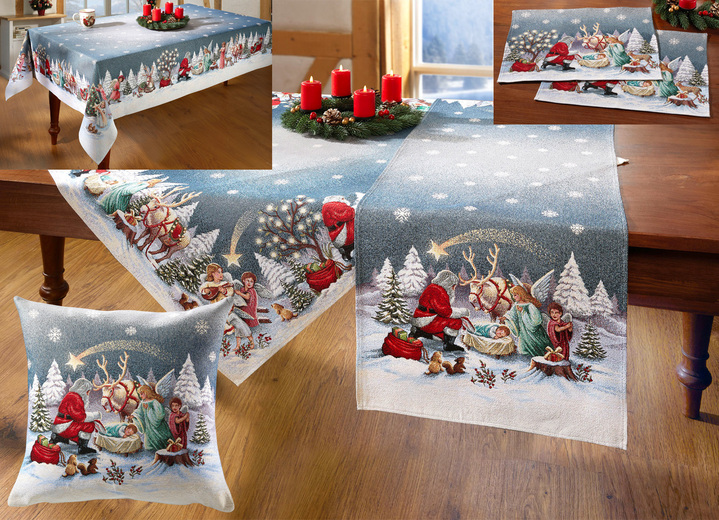 Tafellakens - Tafel- en kamerdecoratie gemaakt van tapijt, in Größe 100 (2 placemats, 33/45 cm) bis 404 (Kussensloop, 45/45 cm), in Farbe BUNT Ansicht 1