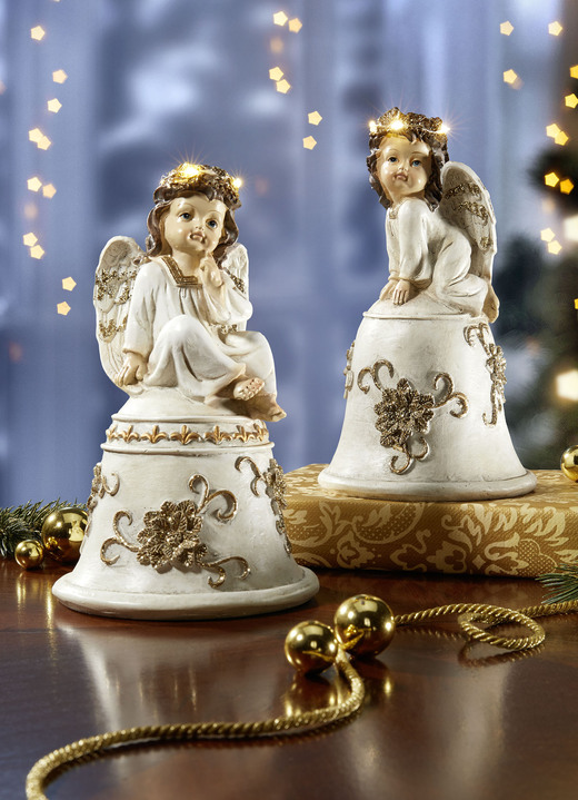 - Verlichte engel kinderen, set van 2, in Farbe WEISS-GOLD
