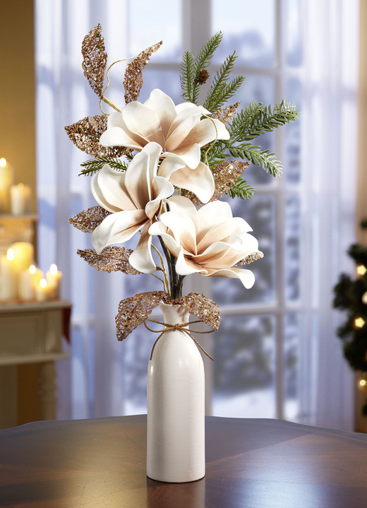 - Zacht magnolia-arrangement in keramieken vaas - Zacht magnolia-arrangement in keramieken vaas, in Farbe BEIGE-GOLD-GRÜN